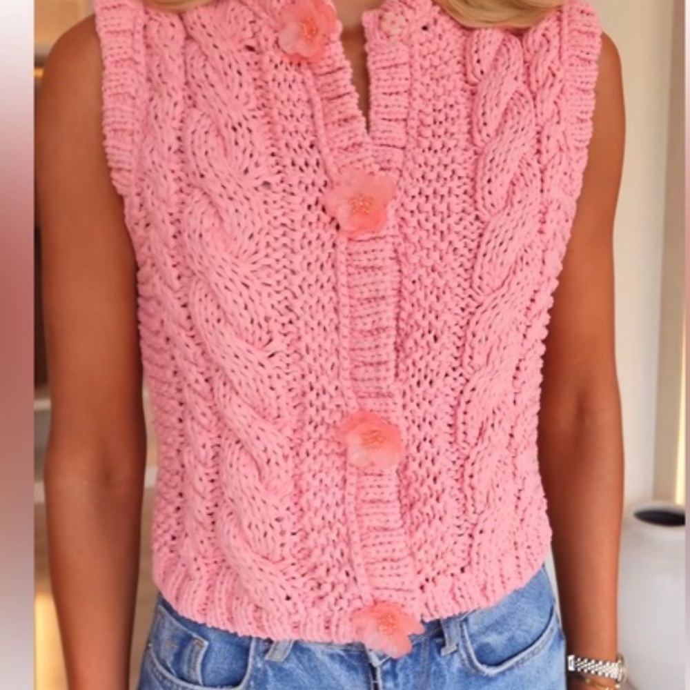Zara Floral Knit Vest